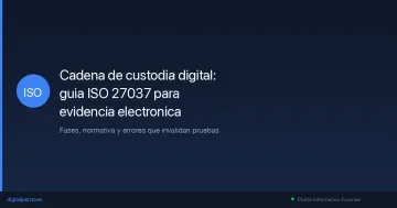 Cadena de custodia digital: guía ISO 27037 para evidencia electrónica (2026)