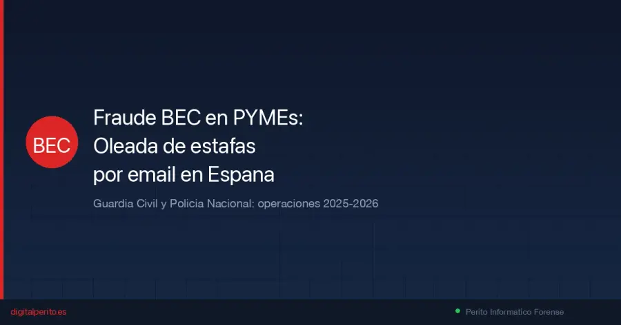 Guardia Civil y Policía Nacional desmantelan redes BEC que estafan millones a empresas españolas. Operaciones recientes, modus operandi y cómo proteger tu PYME.