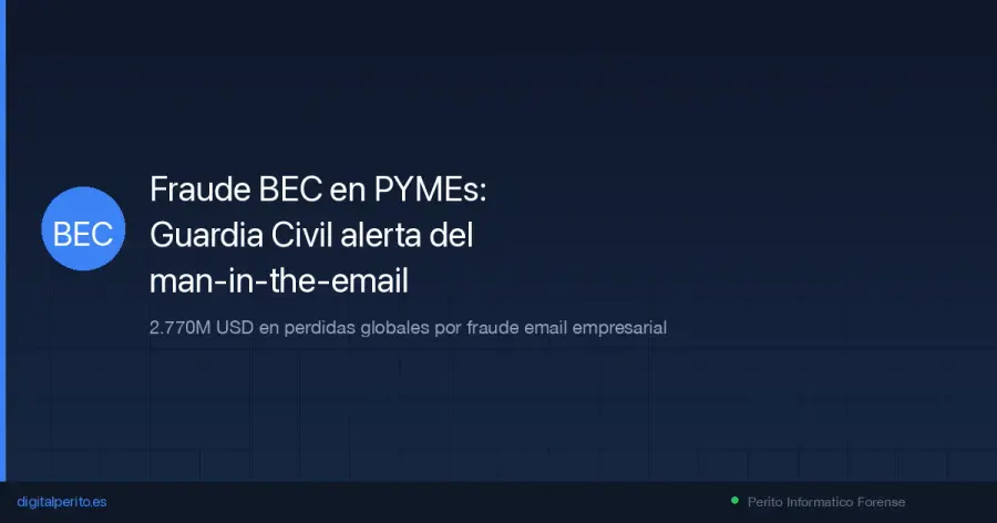 Guardia Civil y Policía Nacional desmantelan redes BEC que estafan millones a empresas españolas. Operaciones recientes, modus operandi y cómo proteger tu PYME.