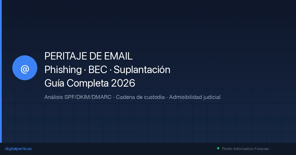 Peritaje informático de email: guía completa de análisis forense de correo electrónico (2026)